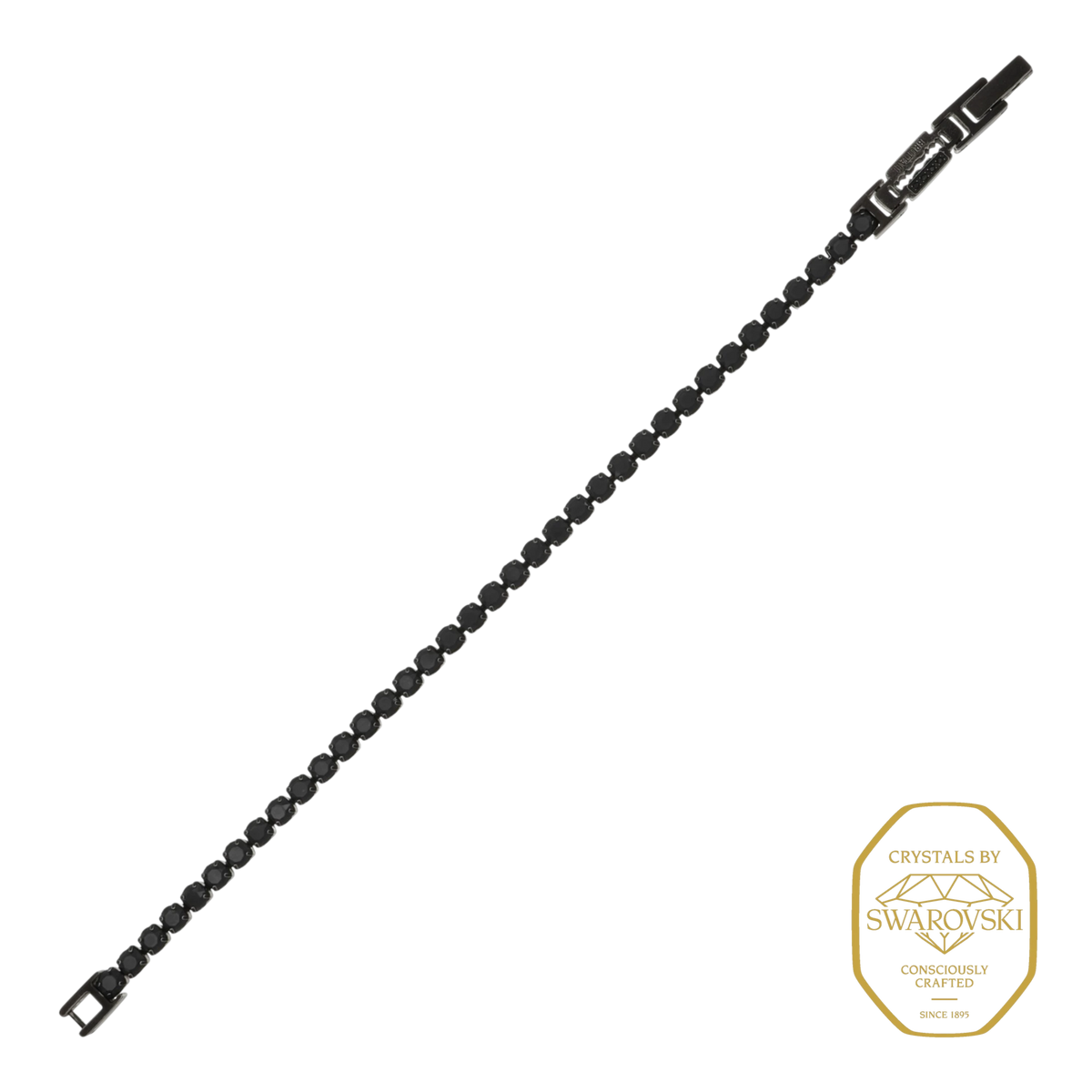 Bruttall gothic style tennis bracelet in antique black featuring sparkling black Swarovski crystals