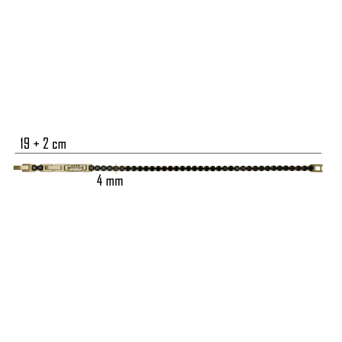 Measures of the bracelet: Chain is 19 cm long with optional 2 cm addition